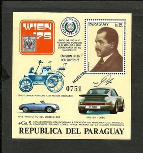 COCHES PARAGUAY, PORSCHE, MICHEL BL. 266 ESPECIMEN MNH - Imagen 1 de 1