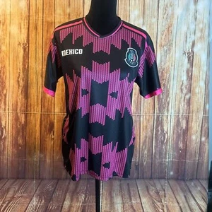 Mexico National Soccer Team Women’s Jersey Style T-Shirt Black Pink Size Small - Picture 1 of 9