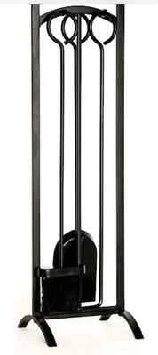 Style Selections 3-Piece Steel Fireplace Tool Set Brush Shovel Poker - Black NEW - Image 1 of 4