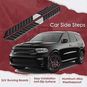 2PCs Side Steps Running Boards Fits for Dodge Durango 2018-2024 Side Nerf Bars - Picture 1 of 6