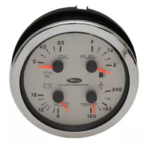 Chaparral Boat Multi-Function Gauge 63176 | Silver Oversized 4 1/4 Inch - Picture 1 of 2