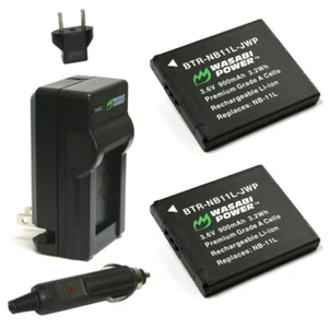 Wasabi Power Battery (2-Pack) and Charger for Canon NB-11L, NB-11LH - Picture 1 of 7