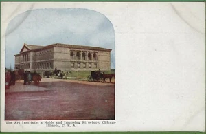 Vintage Antique 1909 Postcard Art Institute Building Chicago Illinois IL  - Imagen 1 de 4