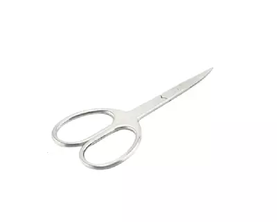 Stainless Steel Curved Beard Scissors 4" Trimmer Shears Mustache Eyebrow NEW - Image 1 of 2