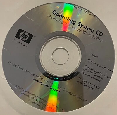 CD de sistema operativo HP Windows XP Pro SP1a 341941-001 escritorio empresarial Foto 1 de 4