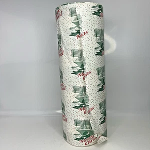 Vintage Wrapping Gift Paper Roll Dept Store Merry Christmas Noel Scene 18" EUC - Picture 1 of 8