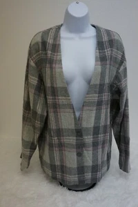 Vintage Wollmischung Blazer Gr. 14 kariert grau rosa Made in Italy 80er 90er Sakko - Bild 1 von 8