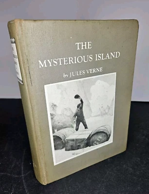 The MYSTERIOUS ISLAND by Jules Verne, Vtg 1920 Scribner’s HB Wyeth Illustrations - Image 1 of 4