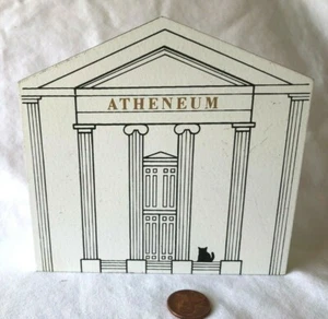 Vintage Nantucket Wood House Model Atheneum Greek Revival FOLK ART Library sign - Picture 1 of 7