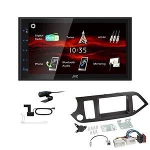 JVC Bluetooth 2DIN DAB+ Autoradio für KIA Picanto ab 2011 schwarz - Bild 1 von 5