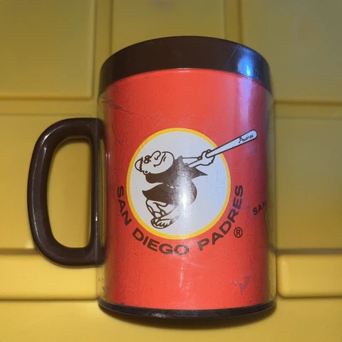 Vintage San Diego Padres Mug Cup  Thermo-Serv Baseball Team Cover