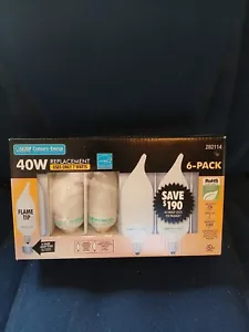 Feit Electric Flame Tip 28214 Replacement Smart Bulb Soft White 40 Watt 6 PACK - Picture 1 of 4