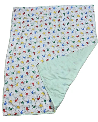 Manta de bebé reversible de colección para bebé ballenas edredón casero verde mar Foto 1 de 4