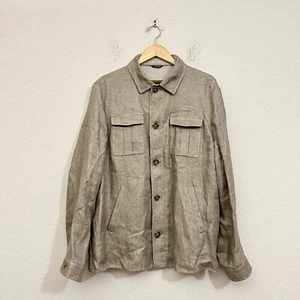 LORO PIANA Eastwood Linen Overshirt Men XL Safari Jacket Vest Detachable Sleeves - Picture 1 of 19