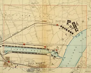 1891 VICTORIAN MAP STREET PLAN LONDON ALBERT DOCK BECKTON GAS WORKS WOOLWICH - Picture 1 of 3