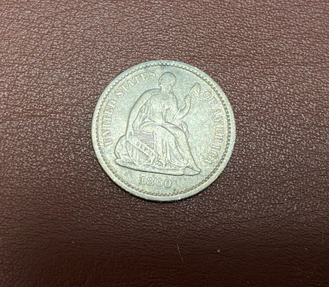 1860-O U.S silver Half Dime**** High Grade Cover