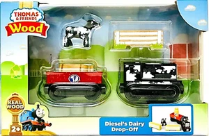 Fisher-Price Thomas & Friends Real Wood Diesel's Dairy Drop Off 6 Piece Playset - Picture 1 of 3
