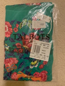 TALBOTS Clover Green Multicolor Tassel Beaded Butterfly Fringe Scarf NWT - Picture 1 of 2