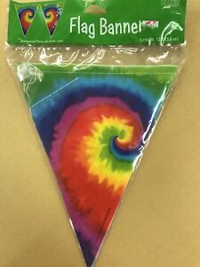 Tie Dye Fun Groovy Party Supplies Decorations 12' Flag Banner