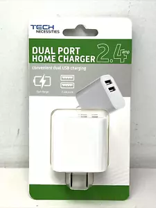 Home Wall Travel Charger w/ 2-PORT USB Dual USB Ports 2.4 5V New Factory Sealed - Picture 1 of 12