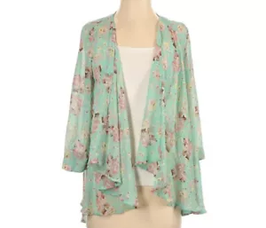 A Dip Of Darling Womens Boho Floral Sz Small Cardigan Beach Blouse Top Kimono - Picture 1 of 12