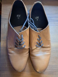 H&M Men Dress Shoes Brown Leather Size Eur 42 - Picture 1 of 3