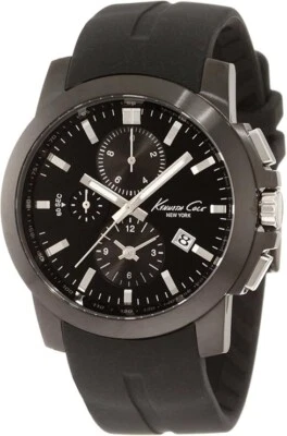 Reloj Kenneth Cole para Hombre KC1844 Nuevo Correa de Goma Negra Inoxidable s Foto 1 de 4