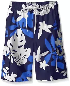 Kanu Surf Little Boys Voyage Floral Swim Trunk, Navy, Small (4) - Picture 1 of 3