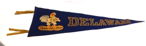 Antique Delaware Fightin Blue Hen Pennant - Picture 1 of 4