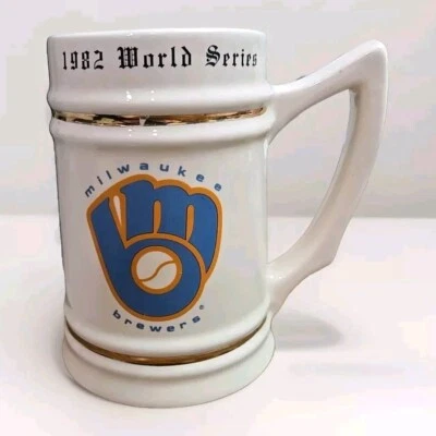Taza de cerámica Milwaukee Brewers World Series 1982 logotipo retirado Foto 1 de 4