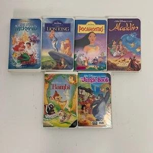 Disney Black Diamond Vhs Cartoons Lot 6 Banned Little Mermaid, Jungle Book - Imagen 1 de 5