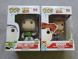 Funko POP! #168 #169 Pixar Toy Story 20th Woody & Buzz Lightyear 20th NEW-2 pops - Picture 1 of 11