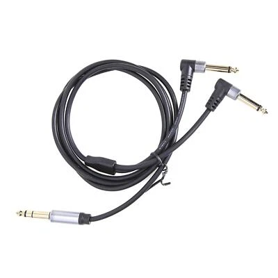 1/4 Insert Cable 6.35mm  Dual 6.35mm TS Stereo Breakout Cable Adapter - Image 1 of 4