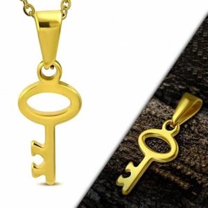 Pendentif en forme de clef acier inoxydable couleur dorée - Imagen 1 de 1