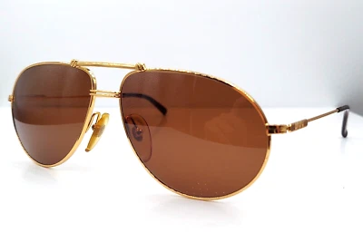 Vintage Carrera Gold Pilot Metal Sunglasses W/NEW LENSES! - Image 1 of 4