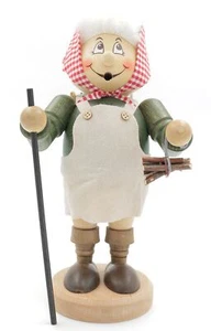 Kuhnert Erzgebirge - Wichtel Räuchermann, figura, hombre 29 cm - mujer viajera - Imagen 1 de 9