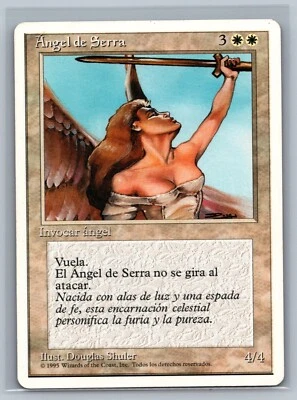 Magic MTG SPANISH 4th Edition Serra Angel (Foreign White Border) TCG CCG Fourth - Image 1 of 2