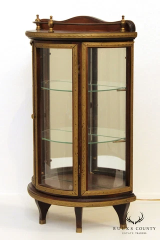 Diminutive Mahogany Bow Front Display Cabinet Cover