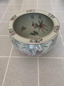 Maceta china oriental asiática porcelana pecera antigua maceta grande jardinera - Imagen 1 de 2