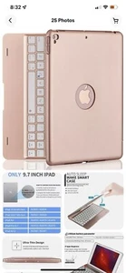 Wireless Keyboard F19/F19B for iPad Air/Air 2/Pro 9.7 2017/2018 Rose Gold - Picture 1 of 5