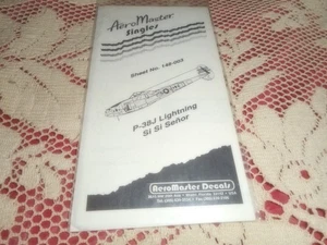 AEROMASTER SINGLES 148-003, 1/48 P-38J LIGHTNING SI SI SENOR DECAL SET - Bild 1 von 2