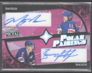Mark Messier Brian Leetch 2025 Leaf Metal Legends Polar Pairings Pink 1/1 #PP-22 - Picture 1 of 2