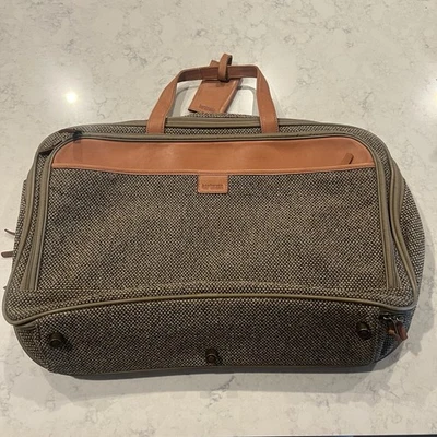 Vintage Hartmann Weekender Tweed Leather 21" Luggage Expandable Carry On - Image 1 of 4