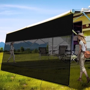 Pantalla de pantalla de toldo para autocaravana con cremallera 9' 9’ x 17’3”, negra - Imagen 1 de 8