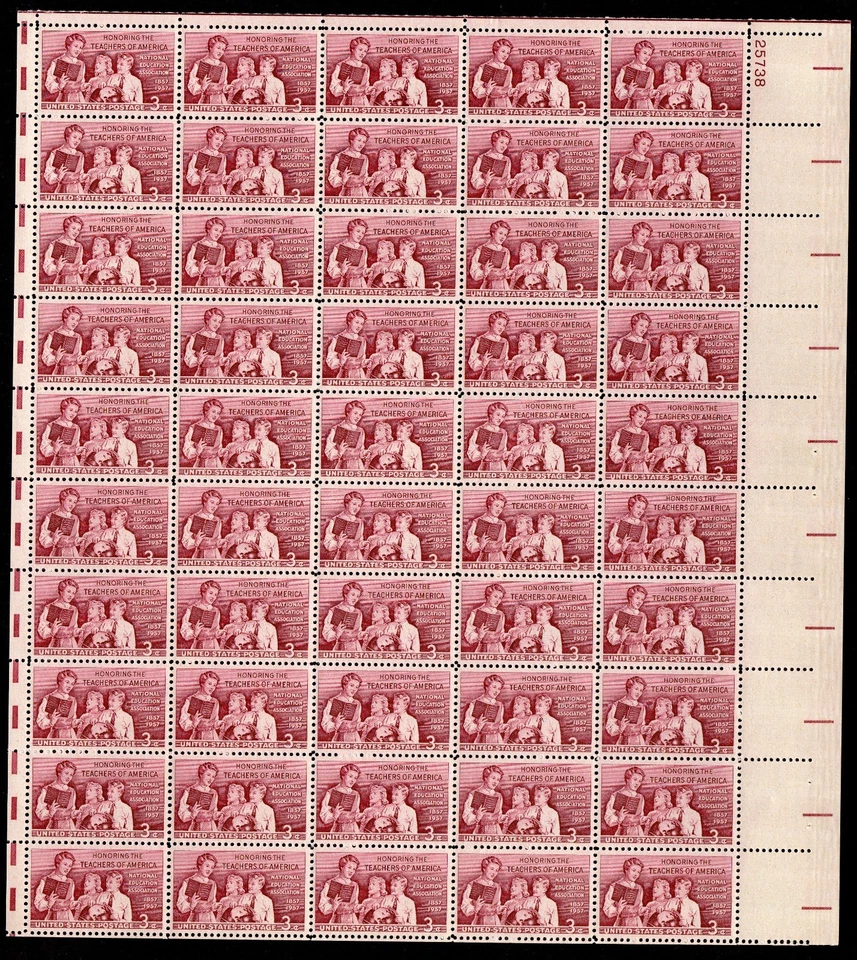 Scott #1093 Teachers NEA Sheet of 50 Stamps - MNH P#25738 UR - Image 1 of 1