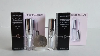 Giorgio Armani Prisma Glass Lip Gloss  #01 Clear Shine 1ml Travel Size 2 Pieces - Image 1 of 4