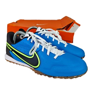 Nike Tiempo Legend 9 Academy TF Hombres Entrenadores de Fútbol Azul Amarillo UK7 EU41 US8 - Imagen 1 de 15