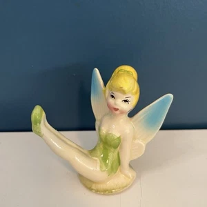 VTG Tinkerbell Disneyland Enesco Ceramic Figurine 1960's Japan Sm 2.75”x2.75” - Picture 1 of 15
