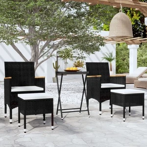 Set de Bistró de Jardín Ratán PE Vidrio Templado Multicolor Multimodelo vidaXL - Imagen 1 de 36