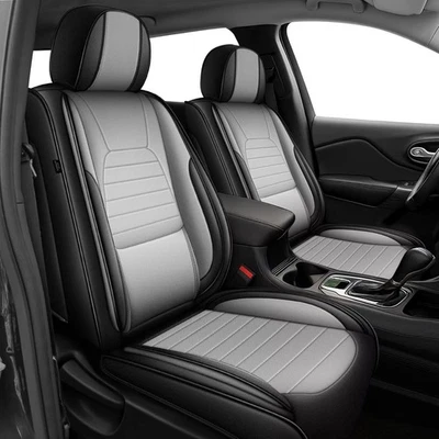 Car Seat Covers For Volvo S40 2004-2011 Faux Leather(5 Seats,Black&Grey) Foto 1 de 4